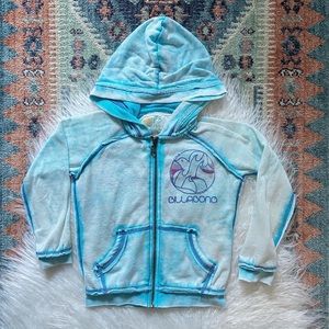 billie girls x billabong surfer burnout blue hoodie size 4 kids